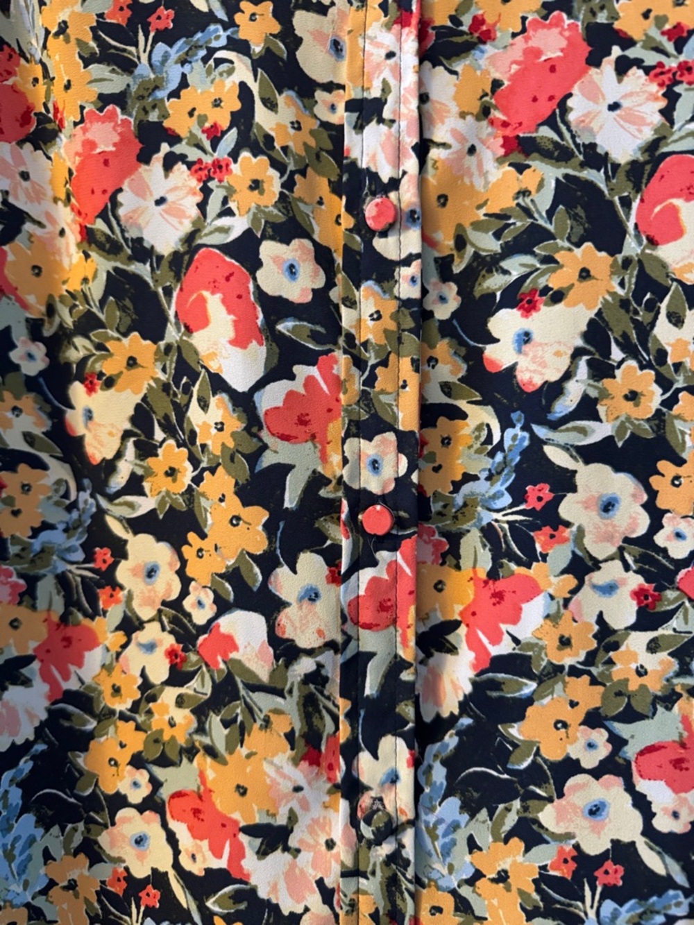 Floral Button-Up Blouse - Black Multi - Picture 3 of 5
